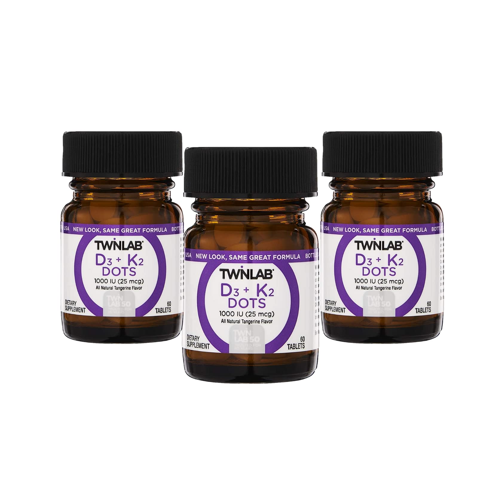 Twinlab Vit D3 1000 & K2 Dots bottle for easy daily supplementation.