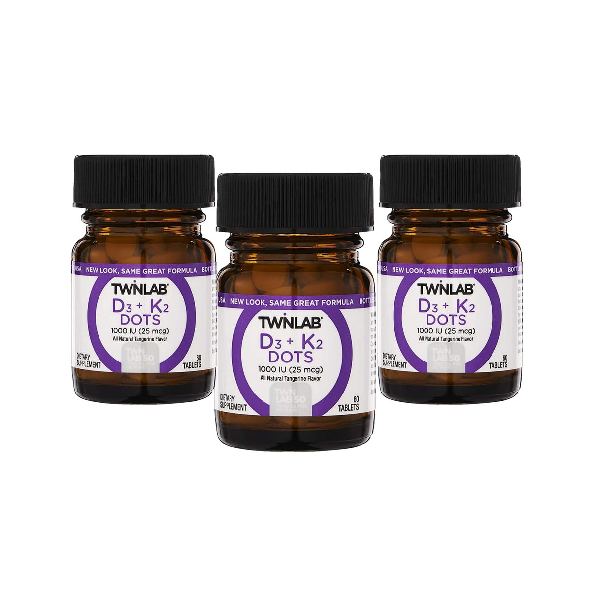 Twinlab Vit D3 1000 & K2 Dots bottle for easy daily supplementation.
