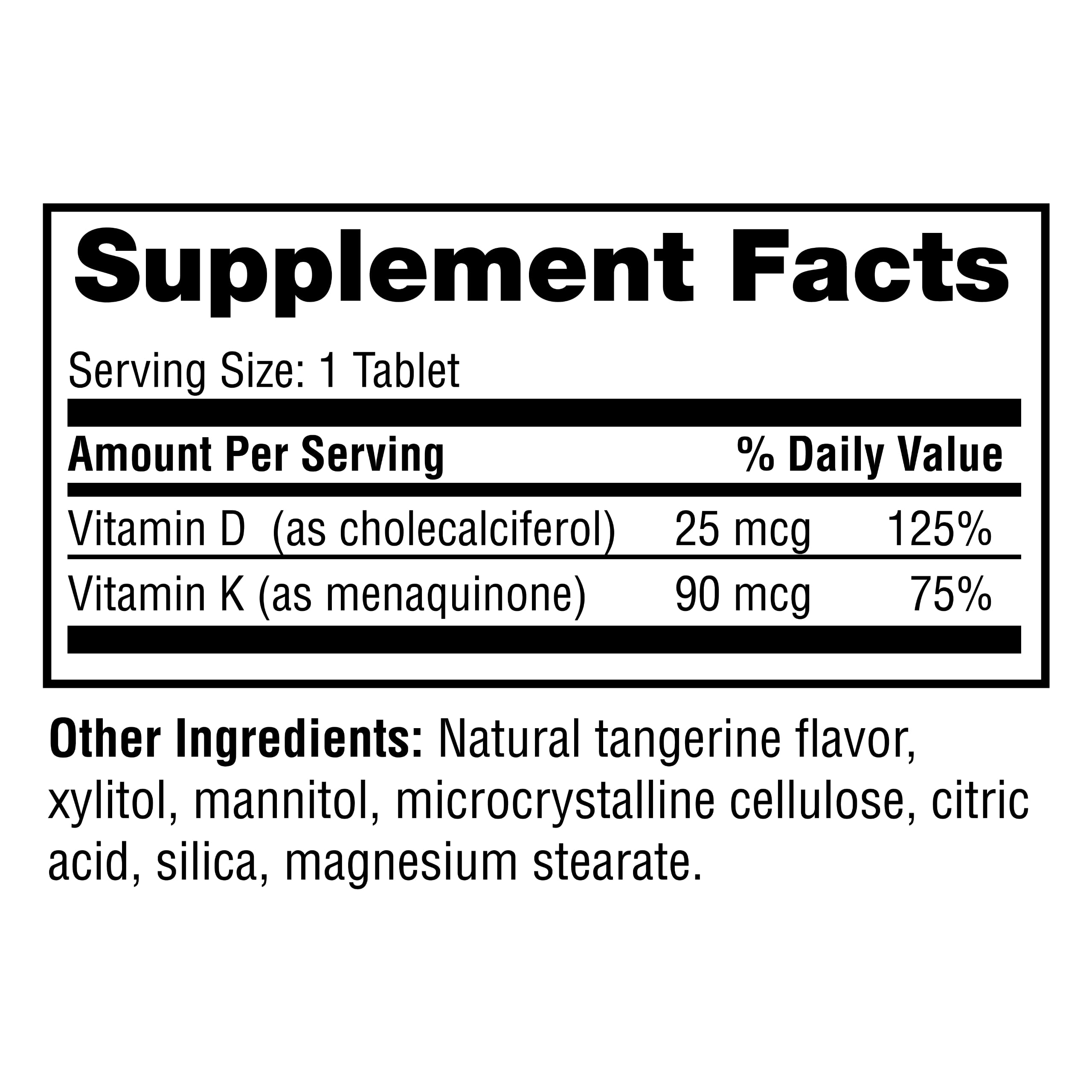 Twinlab Vitamin D3 K2 Dots tablets close-up highlighting compact daily dose.