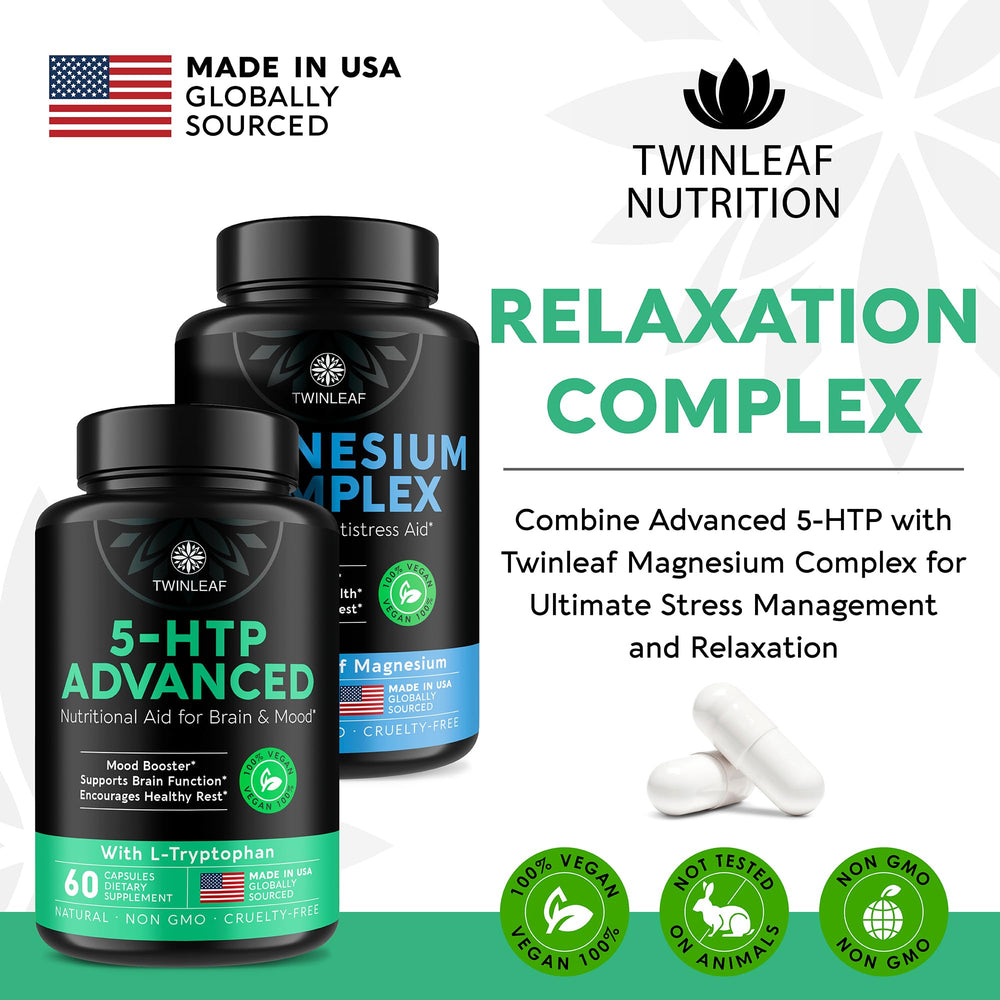 Daily-use Twinleaf 5-HTP mood support bottle