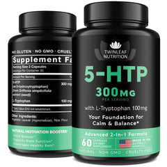 Twinleaf 5-HTP bottle front view for mood support