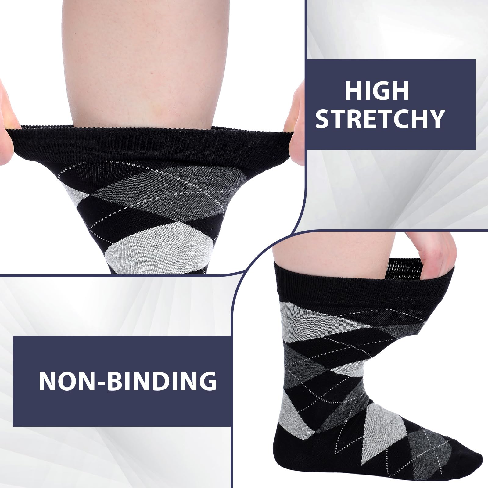 Twistover diabetic dress socks showing hand-sewn toe seams to minimize irritation