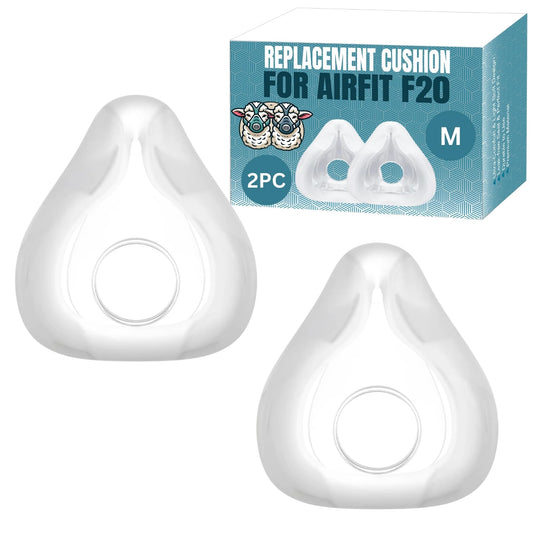 Two Brothers Trading F20 cushion close-up showing a secure seal for CPAP therapy.