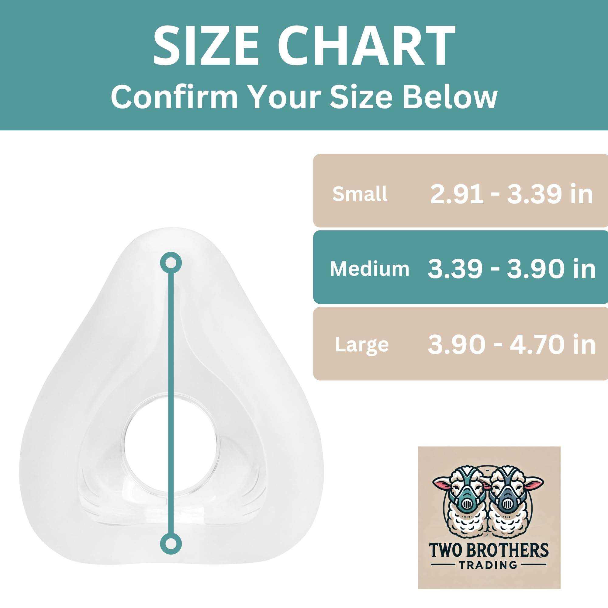 Two Brothers Trading nose and mouth cushion demonstrates full-face coverage.