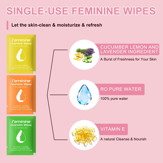 Twoworld travel-size wipes in an individual sachet for hygienic use anywhere.