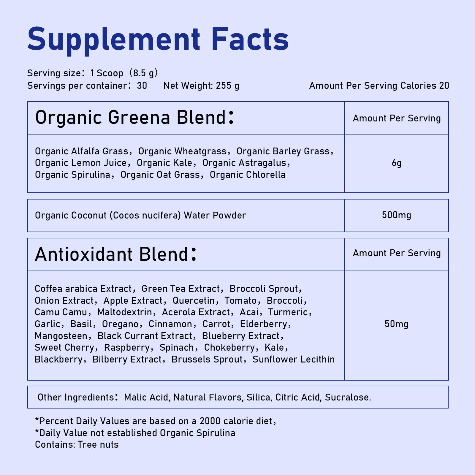 Tyillo nutrient-blend closeup emphasizes immune-supporting, gut-friendly plant nutrients.