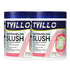 Tyillo Super Greens powder tub with a nutrient-rich blend for daily digestion support.