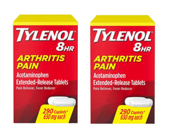 Tylenol Arthritis 8 Hour caplets in a bottle, designed for extended joint relief.