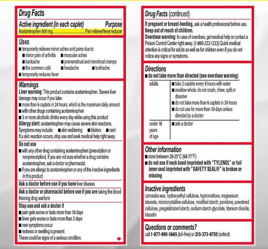 Tylenol Arthritis extended-release caplets shown on packaging for easy daily dosing.