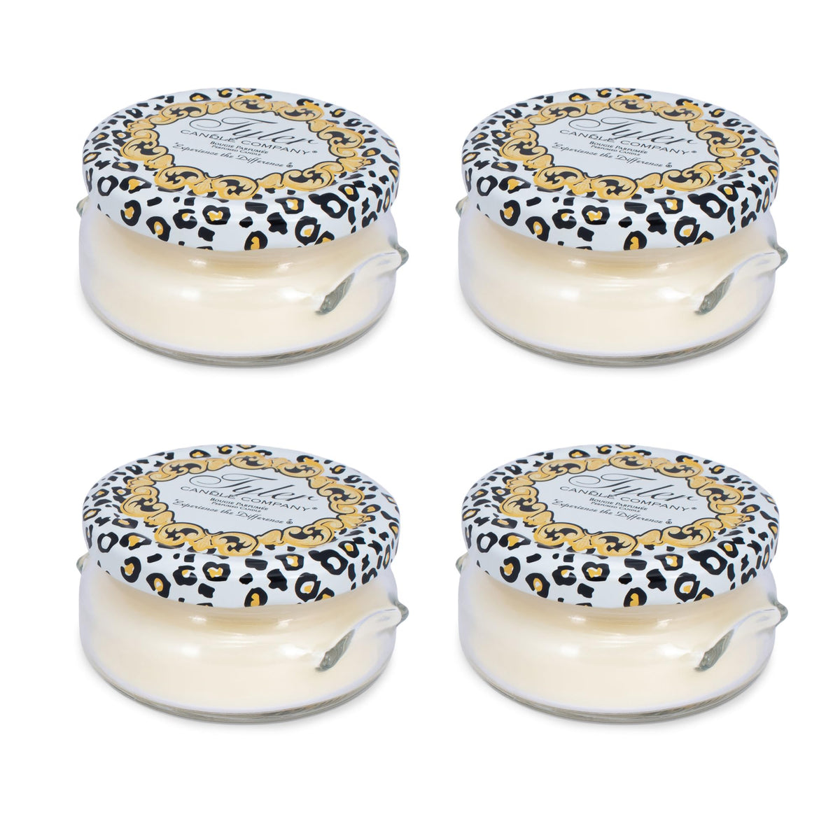Tyler Creamy White jar candle front view enhances cozy home ambiance.