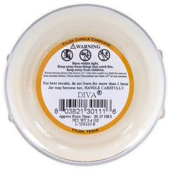 Tyler Creamy White jar candle wax and wick detail shows hand-poured quality.