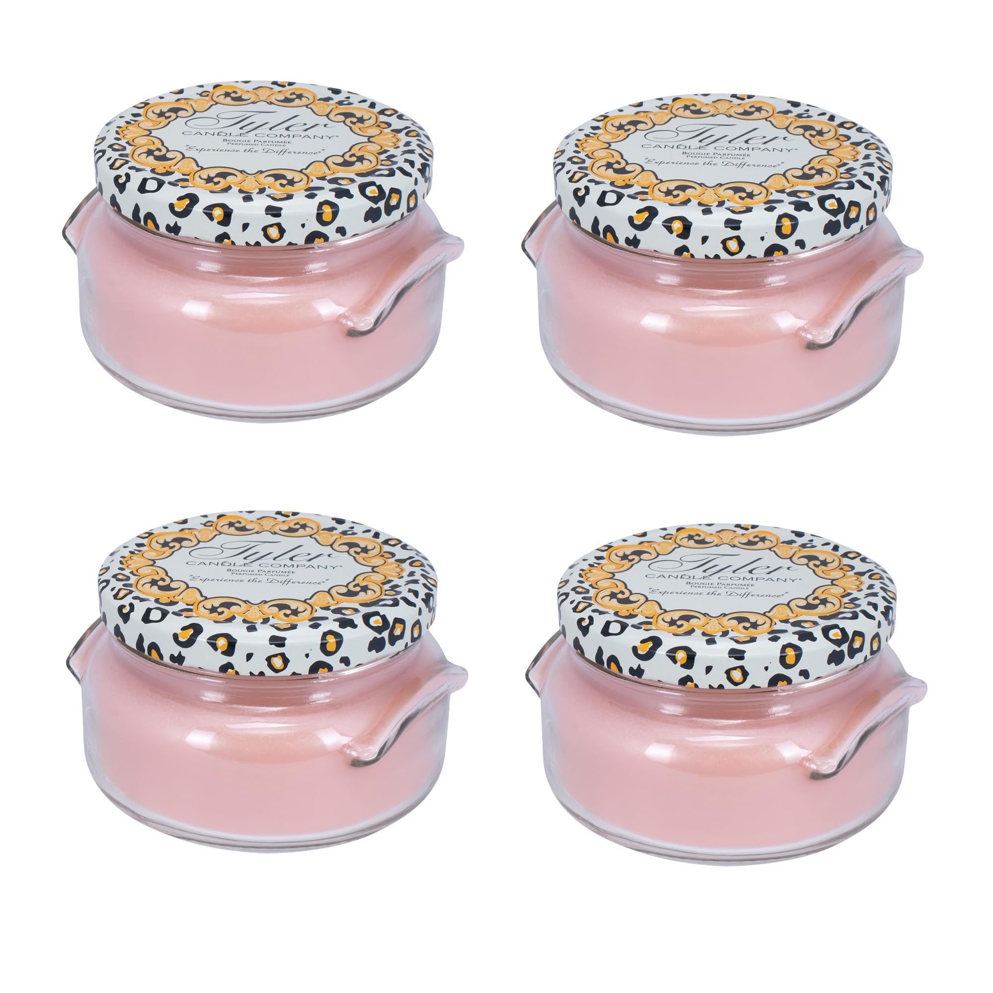 Tyler Pastel Peach 2-Wick 11 Oz Jar Candle, front view, elegant glass and soft aroma.