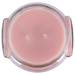 Tyler Pastel Peach 2-Wick candle label detail highlights premium craftsmanship.