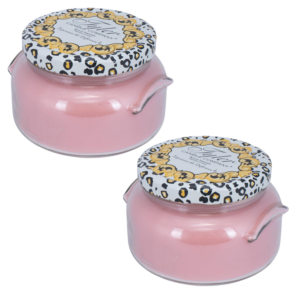 Tyler Pastel Peach 2-Wick candle pack fills a room with warm sweetness.
