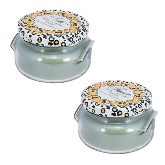 Tyler Sage Green 2-Wick jar candle pack 2 elevates ambiance with vanilla-patchouli scent.