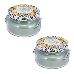 Tyler Sage Green 2-Wick jar candle pack 2 elevates ambiance with vanilla-patchouli scent.