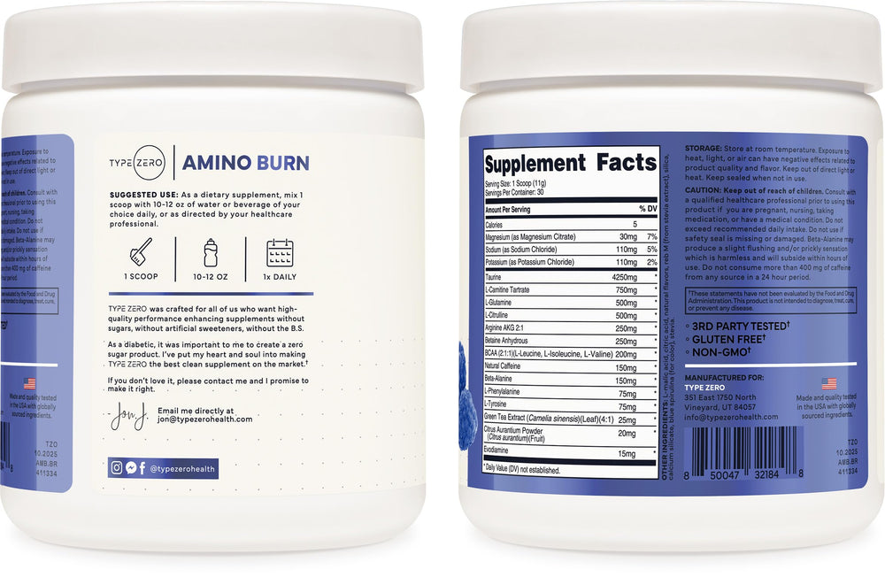 Shaker with Type Zero Amino Burn mix for on-the-go use
