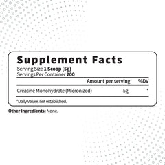 Type Zero Creatine Monohydrate micronized powder ready to dissolve in water