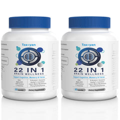 tzaxyan Brain Supplements bottle on white background for daily memory support.