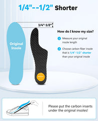UBARONY Morton's extension carbon fiber insole side profile highlights slim, lightweight construction for daily wear
