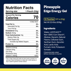 UCAN Edge pineapple gel shot in hand during a run