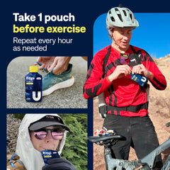 UCAN Edge gel shots in cycling kit during interval training