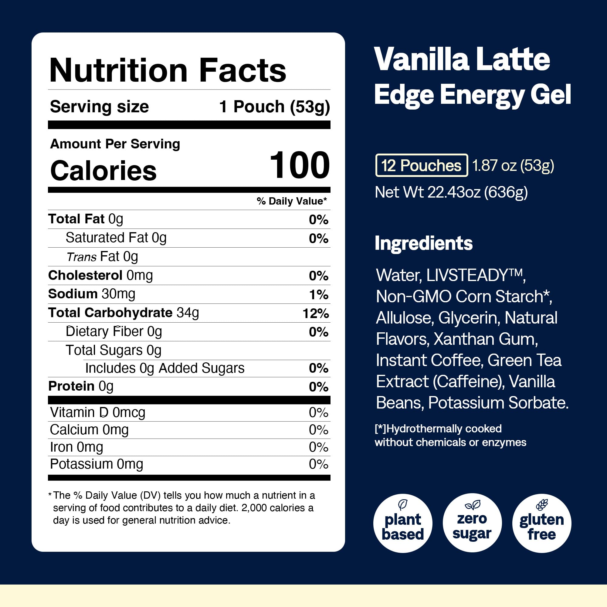 UCAN Edge Vanilla Latte pack placed in a training bag for on-the-go fueling