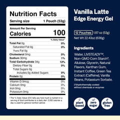 UCAN Edge Vanilla Latte pack placed in a training bag for on-the-go fueling