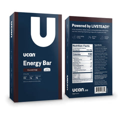 UCAN Energy Bar Chocolate Fudge texture conveys rich, chewy indulgence.