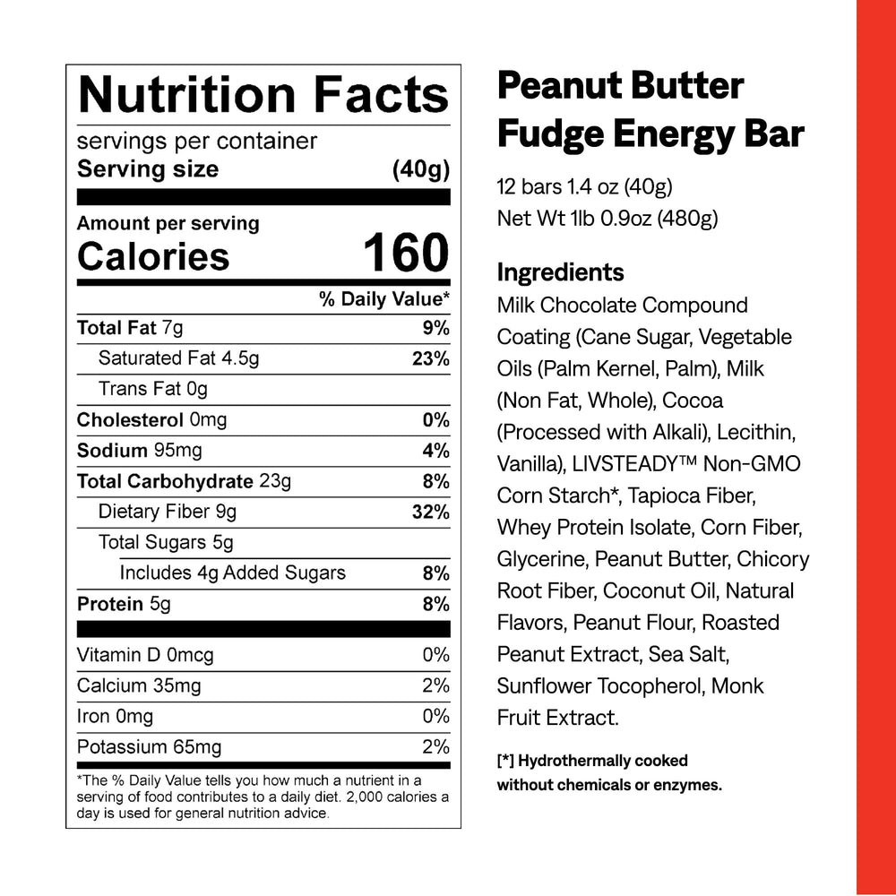 UCAN Energy Bar Peanut Butter Fudge close-up shows chewy texture and nut-forward flavor for quick fueling