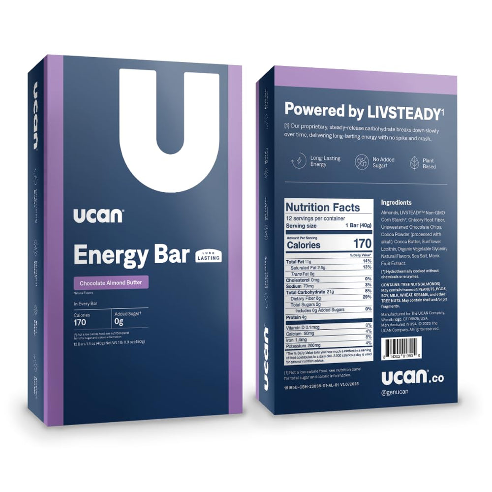 UCAN Energy Bars vegan non-soy claim represented on label.