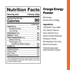 UCAN Energy Powder Tropical Orange pour shows smooth mix for sustained workouts