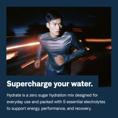 UCAN Hydrate ingredient label featuring key electrolytes for balanced hydration.