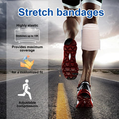 UCEHIPAW blue-trim elastic bandage with visible, secure fit.