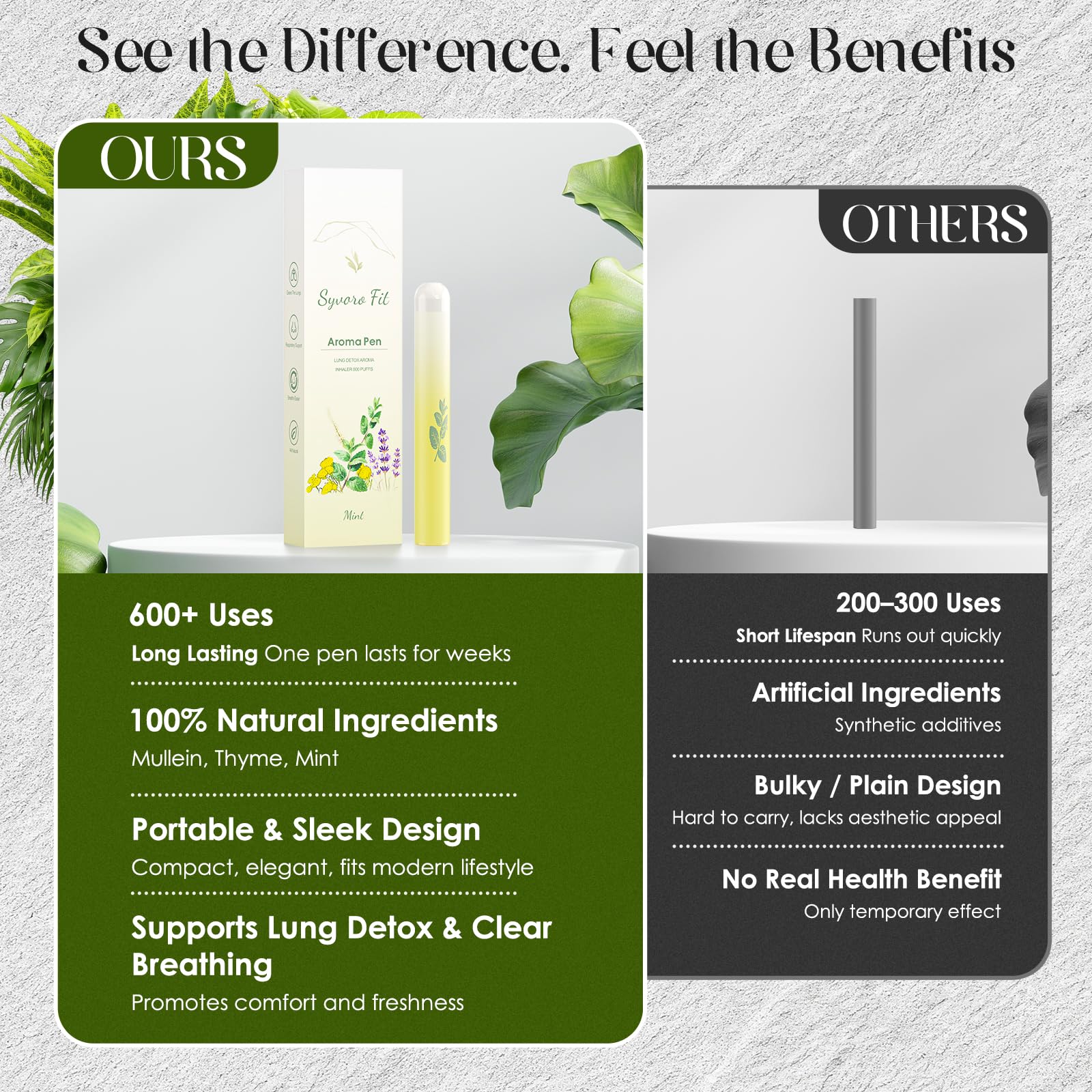 UEUEHCYH Upgraded Mullein Diffuser Pen offers up to 600 uses from two sticks.