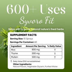 UEUEHCYH Upgraded Mullein Diffuser Pen ingredients label highlights natural thyme, mint and mullein.