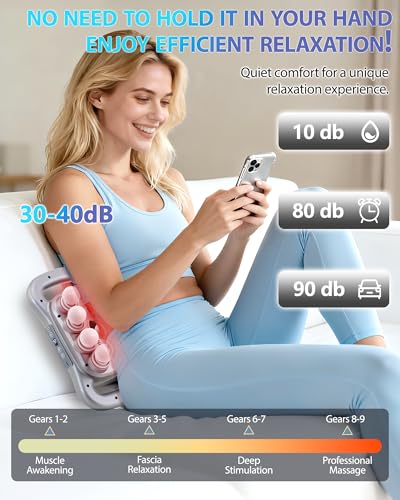 UFFAE massage gun in use on back targets upper and lower back muscles