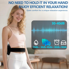 UFFAE massage gun strap demonstrates hands-free comfort during use.