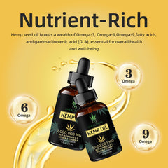 Uhealthfri hemp seed oil dropper enables precise dosing for recipes and beverages.