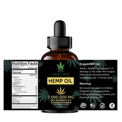 Uhealthfri hemp oil being added to coffee shows convenient morning routine.