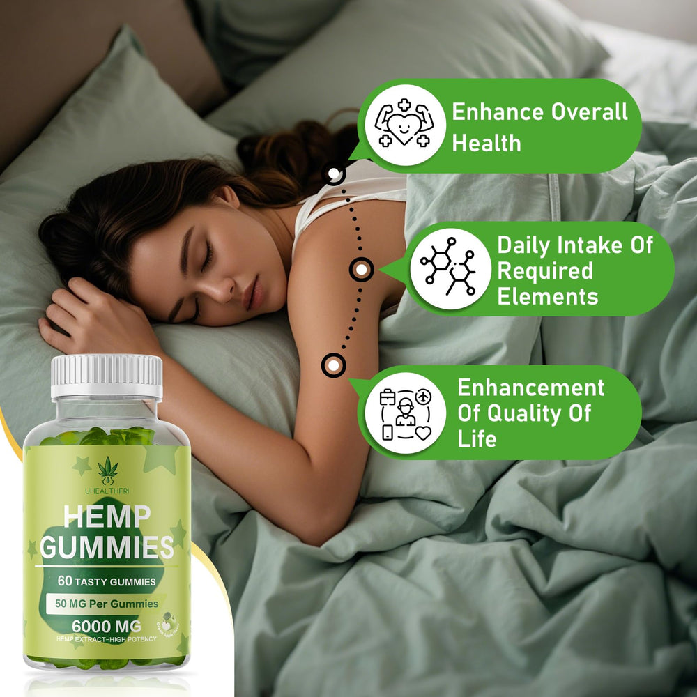 Uhealthfri Organic hemp oil bottle emphasizes natural ingredients for daily support.