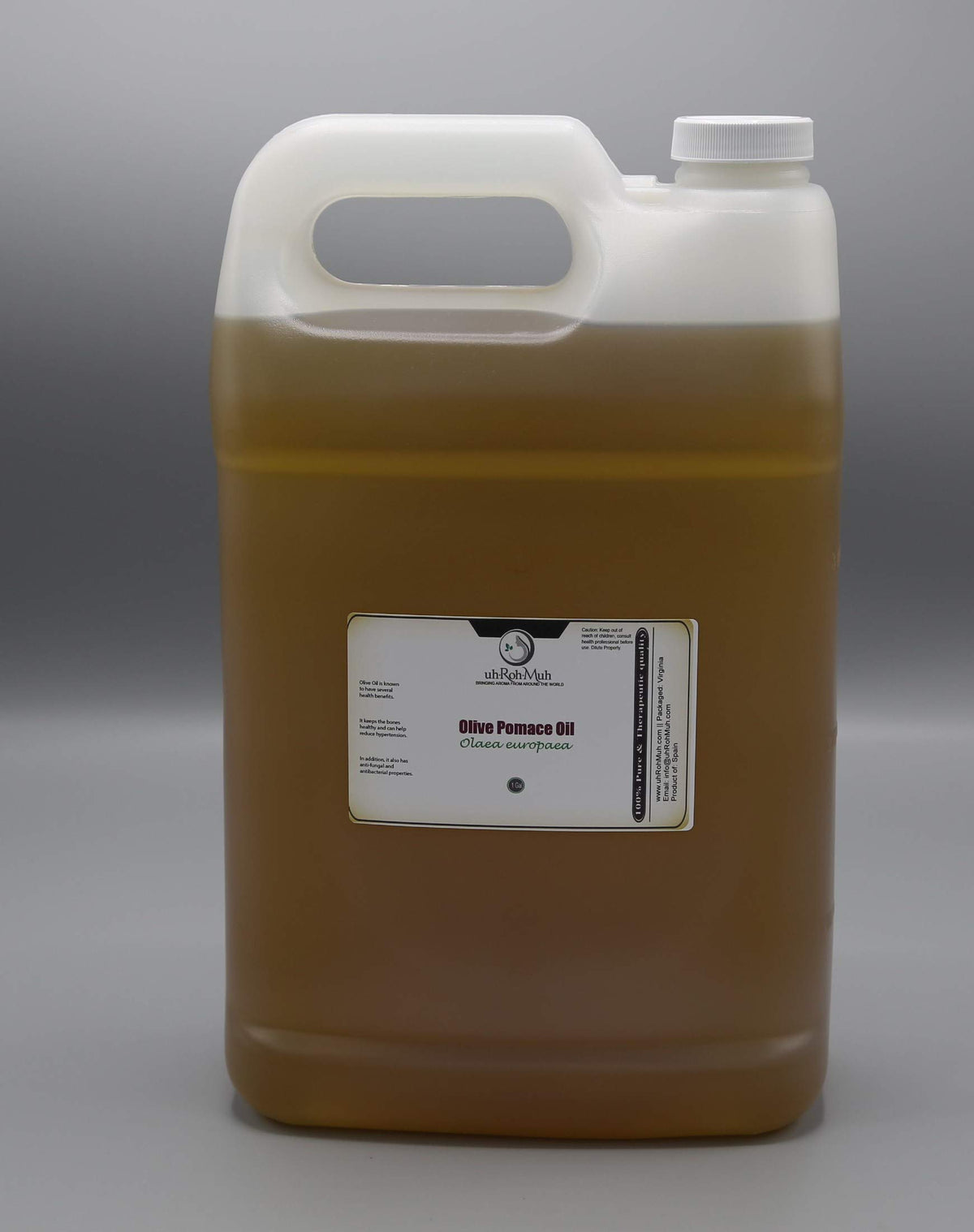 uhrohmuh Olive Oil Pomace Carrier Oil bottle pour for smooth skin and hair nourishment