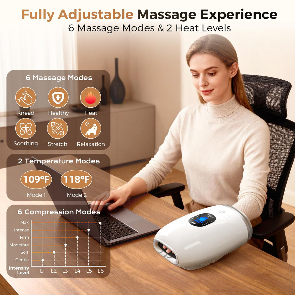 Uladis Hand Massager battery compartment demonstrates long-lasting power for all-day use