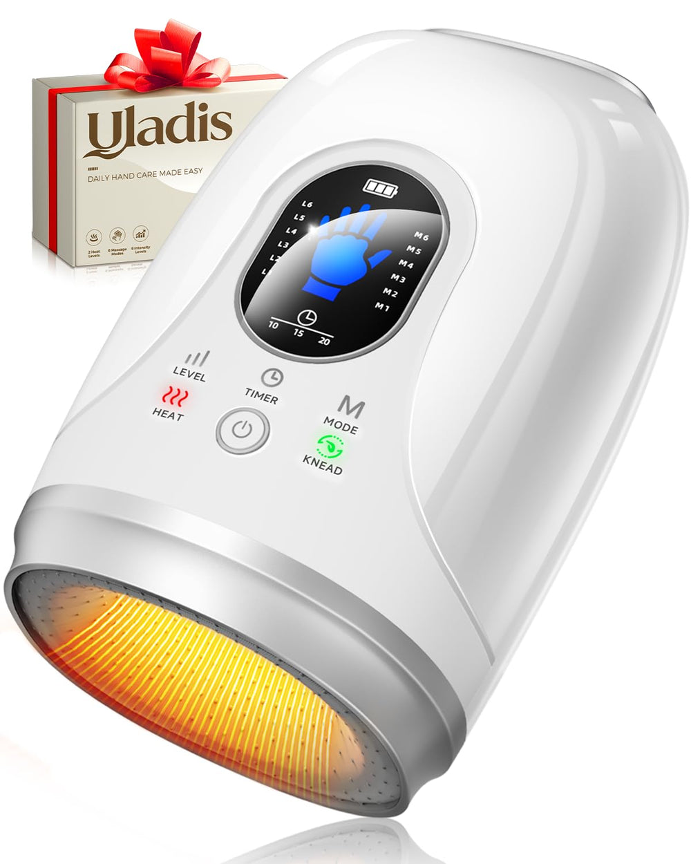 Uladis Hand Massager front view with full hand coverage for soothing relief