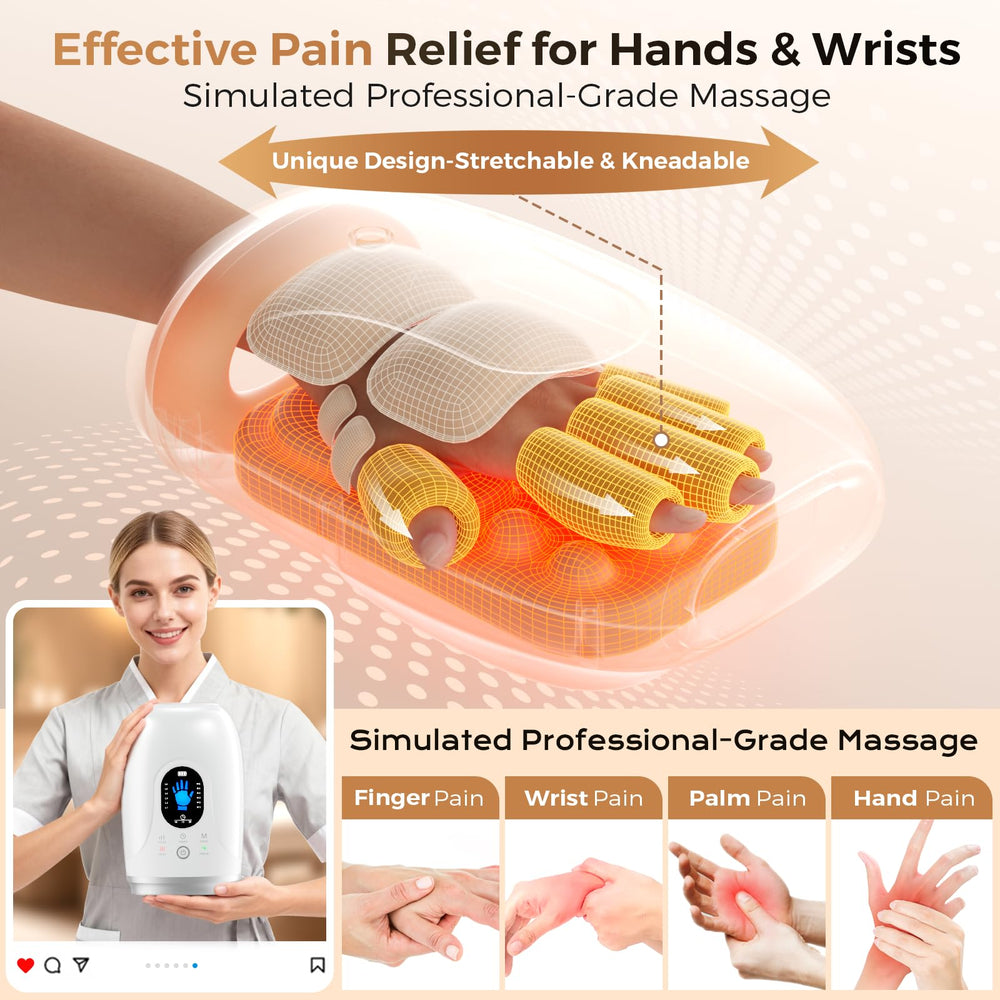 Uladis Hand Massager side view showing portable, wireless portability