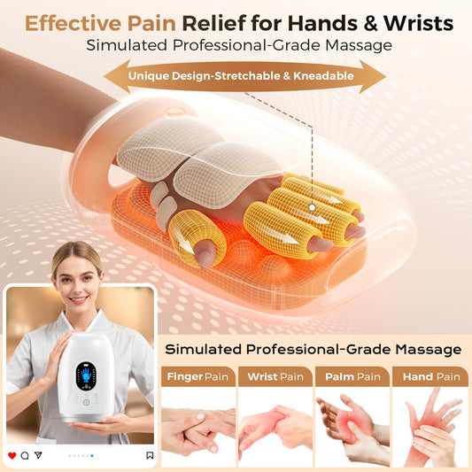 Uladis Hand Massager side view showing portable, wireless portability