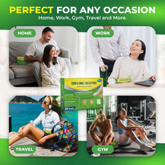 Step-by-step application on the sole demonstrates easy home use.