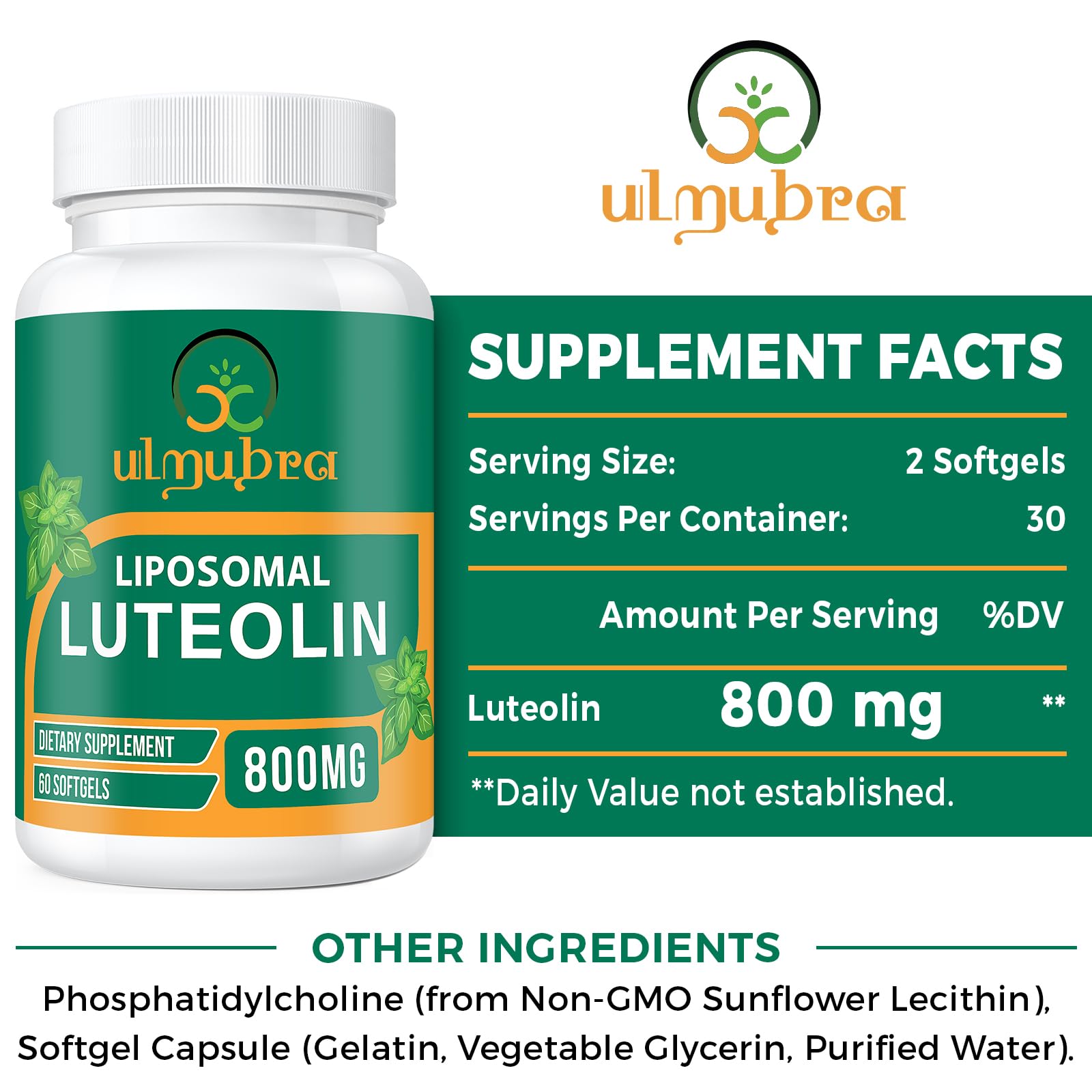Ulmubra bottle with infographic about liposomal delivery highlights enhanced absorption.