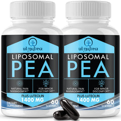Ulmubra Liposomal PEA bottle showcases advanced absorption and premium quality.