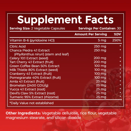ULTALIFE Uric GO bottle back view highlighting label and natural ingredients for detox support.